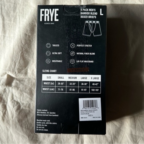 FRYE Men's Bamboo Blend Boxer Briefs - 4 Pack - Assorted Colors - Picture 2 of 2